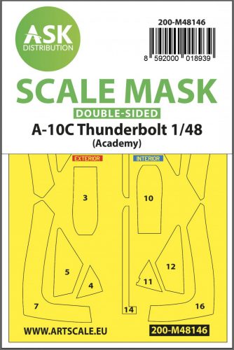 ASK mask 1:48 A-10C Thunderbolt double-sided express fit mask for Academy