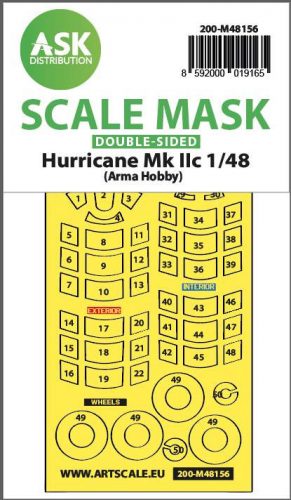 ASK mask 1:48 Hawker Hurricane Mk.II double -sided express mask for Arma Hobby