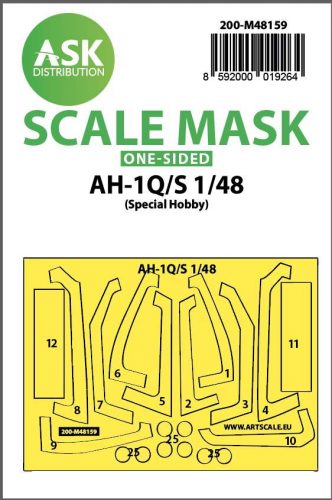 ASK mask 1:48 AH-1Q/S Cobra one-sided fit express mask for Special Hobby