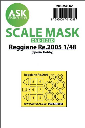 ASK mask 1:48 Reggiane Re.2005 one-sided fit express mask for Special Hobby