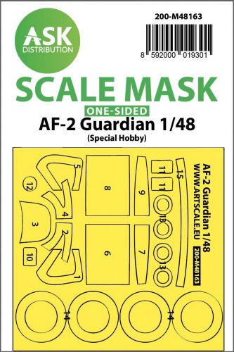 ASK mask 1:48 AF-2 Guardian one-sided fit express mask for Special Hobby