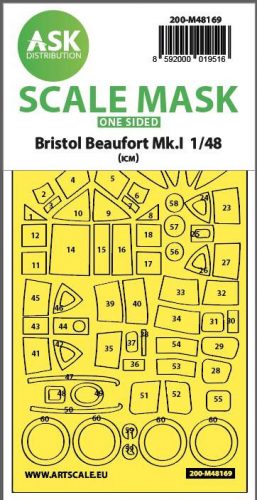 ASK mask 1:48 Bristol Beaufort Mk.I one-sided express fit mask for ICM