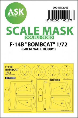 ASK mask 1:72 F-14B Bombcat double-sided painting mask for Great Wall Hobby