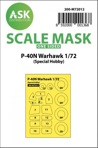 ASK mask 1:72 P-40 N Warhawk one-sided painting mask for Special Hobby