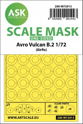 ASK mask 1:72 Avro Vulcan B.2 one-sided painting mask for Airfix