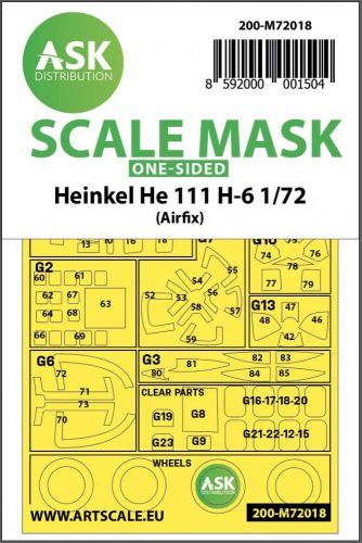 ASK mask 1:72 Heinkel He 111 H-6 one-sided for Airfix