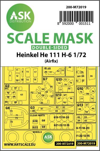 ASK mask 1:72 Heinkel He 111 H-6 double-sided for Airfix