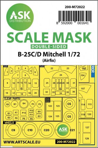 ASK mask 1:72 B-25C/D Mitchell double-sided for Airfix