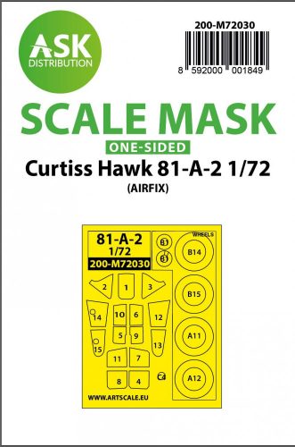 ASK mask 1:72 Curtiss Hawk 81-A-2 one-sided painting mask for Airfix