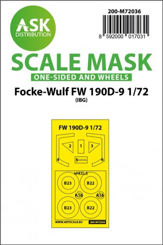 ASK mask 1:72 Focke-Wulf Fw 190D-9 one-sided painting mask for IBG