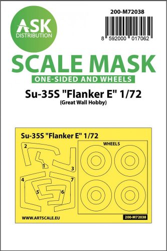 ASK mask 1:72 Su-35S Flanker E one-sided painting mask for GWH