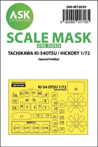 ASK mask 1:72 Tachikawa Ki-54OTSU / Hickory one-sided painting mask for Special Hobby