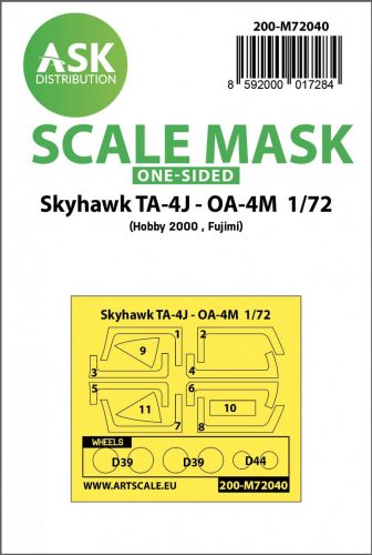 ASK mask 1:72 Skyhawk TA-4J - OA-4M one-sided painting mask for Hobby2000/Fujimi