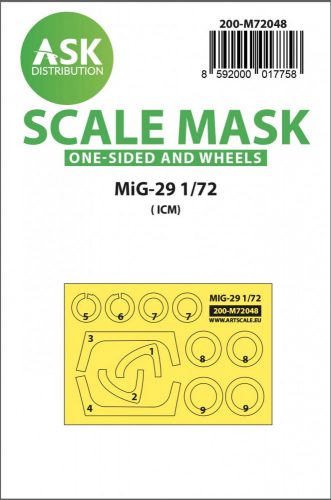 ASK mask 1:72 MiG-29 one-sided painting express mask for ICM
