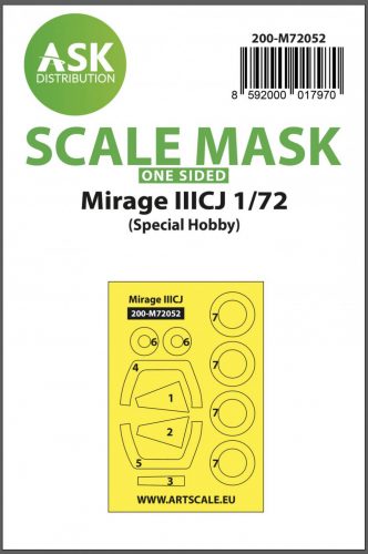 ASK mask 1:72 Mirage IIICJ one-sided painting express mask for Special Hobby