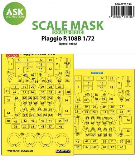 ASK mask 1:72 Piaggio P.108B double-sided painting express mask for Special Hobby