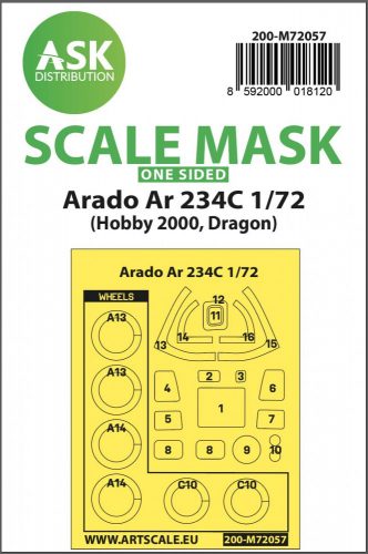 ASK mask 1:72 Arado Ar 234C one-sided painting express mask for Hobby2000 / Dragon