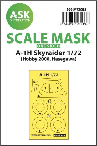 ASK mask 1:72 A-1H Skyrayder one-sided painting express mask for Hobby2000 / Hasegawa