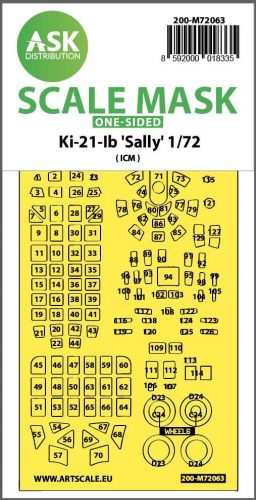 ASK mask 1:72 Ki-21lb Sally one-sided pre-cutted mask for ICM