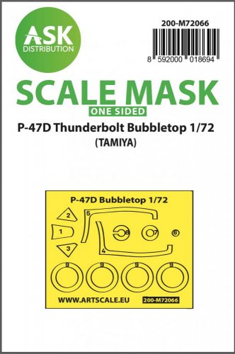 ASK mask 1:72 P-47D Thunderbolt Bubbletop one-sided express mask for Tamiya