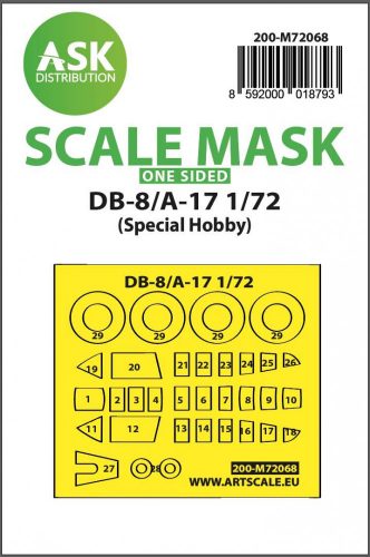 ASK mask 1:72 DB-8/A-17 one-sided express mask for Special Hobby