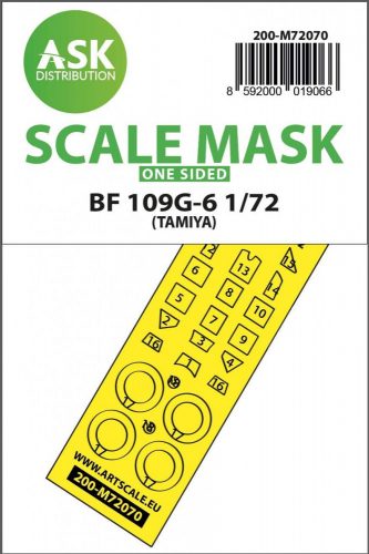 ASK mask 1:72 Bf 109G-6 one-sided express fit mask for Tamiya
