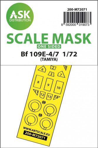 ASK mask 1:72 Bf 109E-4/7 one-sided express fit mask for Tamiya