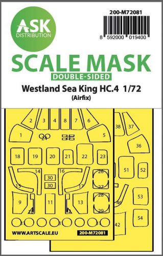 ASK mask 1:72 Westland Sea King HC.4 double-sided express fit mask for Airfix