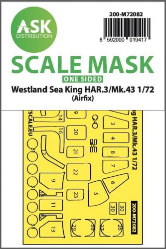 ASK mask 1:72 Westland Sea King HAR.3 / Mk.43 one-sided express fit mask for Airfix