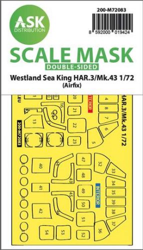 ASK mask 1:72 Westland Sea King HAR.3 / Mk.43 double-sided express fit mask for Airfix