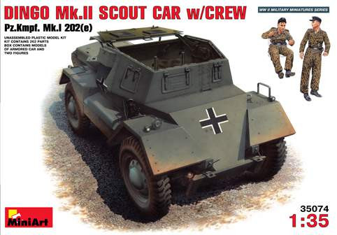 Miniart 1:35 Daimler Dingo Mk.II captured scout car with 2 German crew