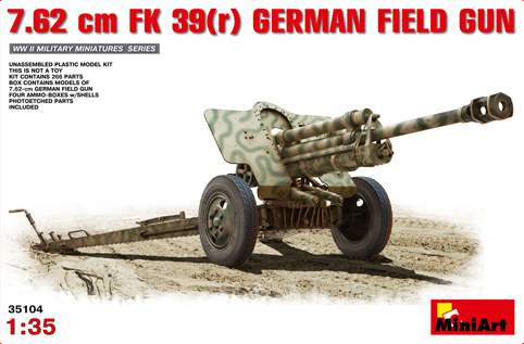 Miniart 1:35 7,62 cm F.K. 39 ® German Field Gun