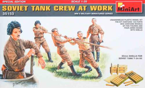 Miniart 1:35 Soviet tank crew at work - szovjet harckocsi személyzet