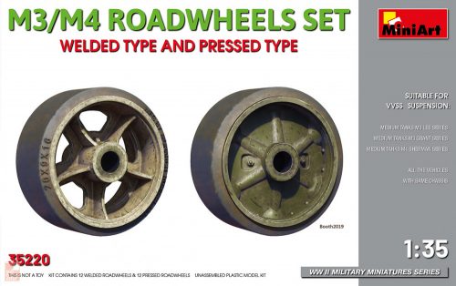 Miniart 1:35 M3/M4 ROADWHEELS SET WELDEDTYPE AND PRESSED TYPE