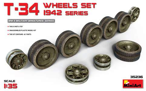 Miniart 1:35 T-34 Wheels Set. 1942 Series