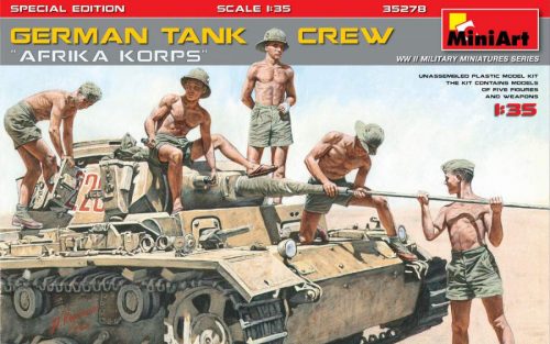 Miniart 1:35 German Tank Crew.”Afrika Korps”. Special Edition figura makett