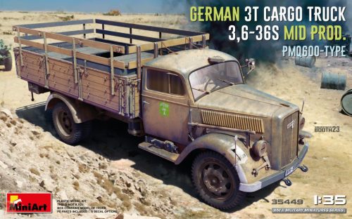 Miniart 1:35 German 3T Cargo truck 3,6-36S MID PROD. PMQ600-TYPE