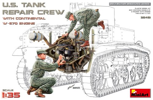 Miniart 1:35 U.S. Tank Repair Crew w/Continental W-670 Engine