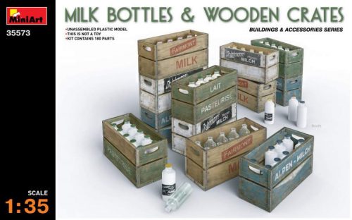 Miniart 1:35 Milk Bottles & Wooden Crates