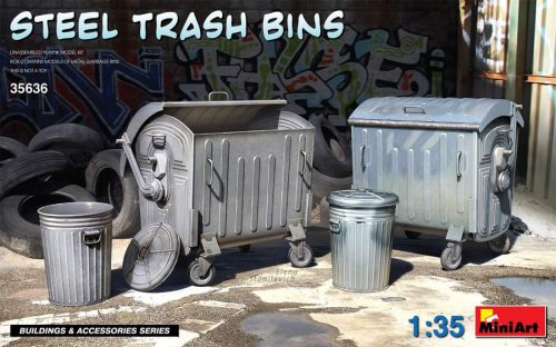 Miniart 1:35 Steel Trash Bins