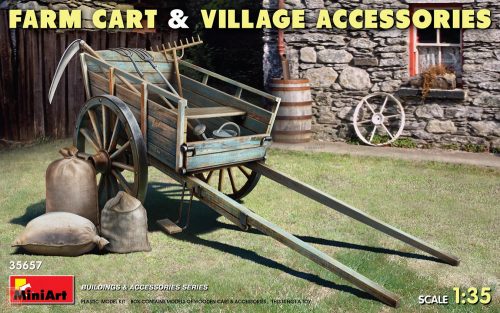 Miniart 1:35 Farm Cart with Village Accessories