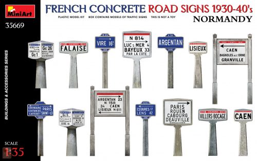 Miniart 1:35 French Concrete Road Signs 1930-40's. Normandy