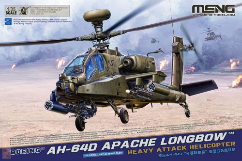 Meng Model QS004 1:35 Boeing AH-64D Apache Longbow Heavy Attack Helicopter