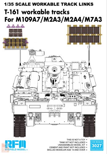 Ryefield model 3027 1:35 T-161 workable tracks  For M109A7/M2A3/M2A4/M7A3 (Plastic）