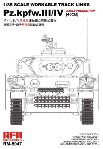 Ryefield model 1:35 Tracks for Pz.III/IV.early production (40cm)