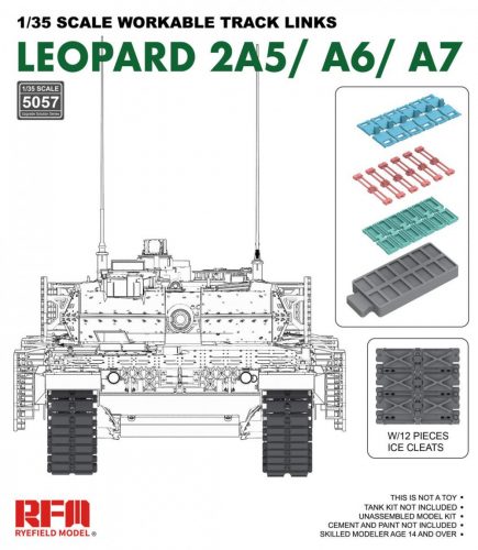 Ryefield model 1:35 Workable track links for Leopard 2A5/A6/A7