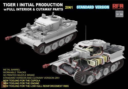 Ryefield model 5130 1:35 Tiger I Initial production early 1943 W/Full Iinterior (Standard version)