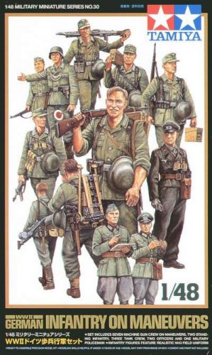 Tamiya 1:48 German (WWII) Infantry on maneuvers figura makett