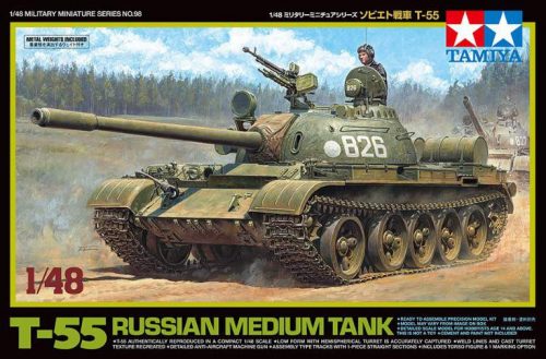 Tamiya 1:48 Russian Medium Tank T-55 harcjármű makett