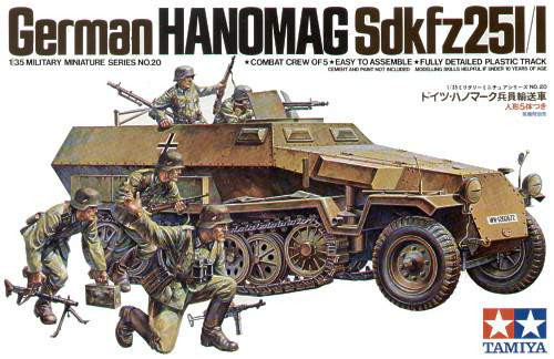 Tamiya 1:35 Sd.Kfz.251/1 Hanomag with combat crew of 5 figures